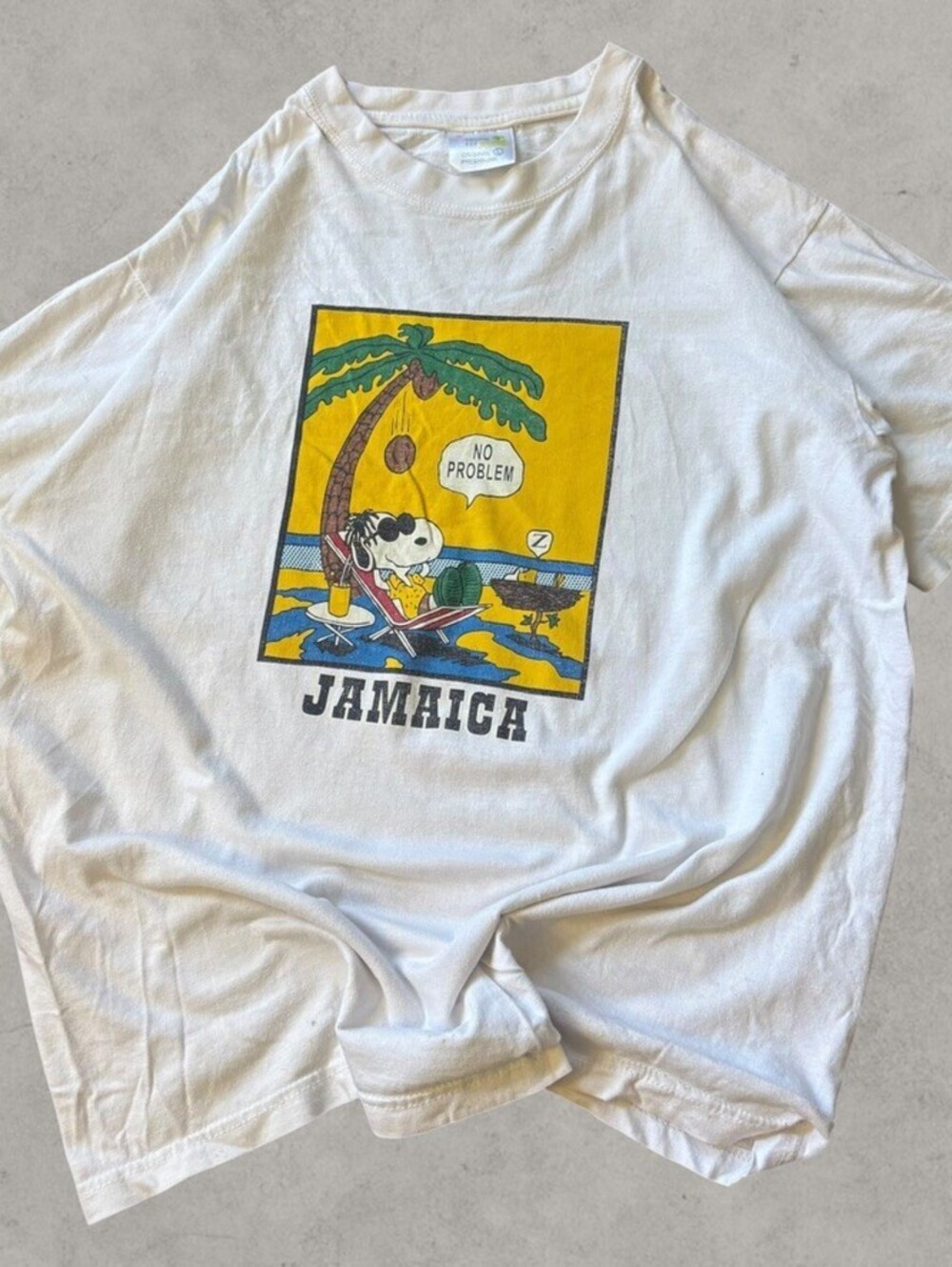 Vintage 90s Jamaica Snoopy Charlie Brown Vacation Comedy Shirt Size Large